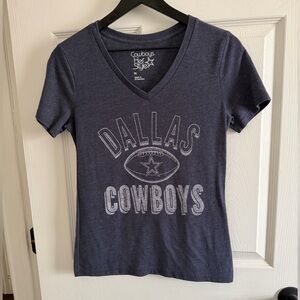 Cowboys Women's Navy V-Neck Tee